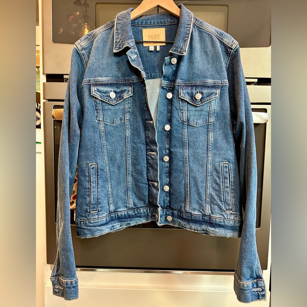 Paige Rowan denim jacket, medium wash, size XL